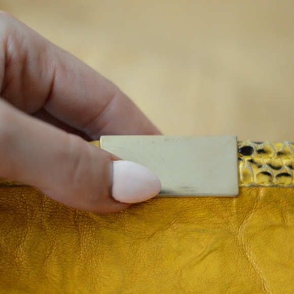 Jimmy choo yellow leather snakeskin clutch - Picture 7 of 16